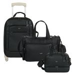 Mala com rodinhas + Bolsa Anne + Bolsa Térmica Vicky Marie Preto - Masterbag