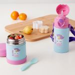 Garrafa de Alumínio com Canudo Animal Fun Unicórnio 400ml (3m+) - Buba