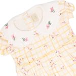 Body Romper c/ golinha em algodão egípcio Passarinhos Xadrez - Mini & Co.
