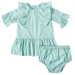 Vestido longo com Calcinha em tricoline Poá - Tip Top
