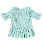 Vestido longo com Calcinha em tricoline Poá - Tip Top