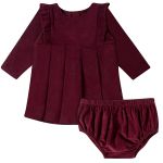 Vestido longo com Calcinha em veludo Marsala - Tip Top