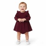 Vestido longo com Calcinha em veludo Marsala - Tip Top