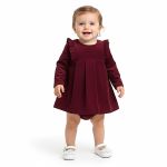Vestido longo Kids em veludo Marsala - Tip Top