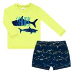 Conjunto de banho Kids Tubarão: Camiseta Surfista + Sunga - Tip Top