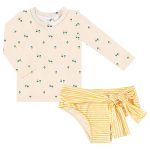 Conjunto de banho Flores: Camiseta Surfista + Calcinha - Tip Top