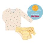 Conjunto de banho Flores: Camiseta Surfista + Calcinha - Tip Top