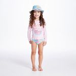 Conjunto de banho Melancia Summer: Camiseta Surfista + Boné + Calcinha - Tip Top