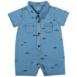 Macacão curto em jeans leve Shark - Tip Top