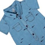 Macacão curto em jeans leve Shark - Tip Top