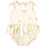 Macacão Romper regata em viscolycra Floral Amarelo - Tip Top