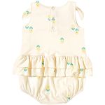 Macacão Romper regata em viscolycra Floral Amarelo - Tip Top