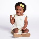 Macacão Romper regata em viscolycra Floral Amarelo - Tip Top