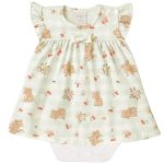 Body Vestido babadinhos em algodão egípcio Gatinhas - Mini & Co.