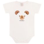 Body curto c/ Short em algodão egípcio Bear Faces - Mini & Co