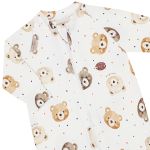 Macacão longo c/ zíper em algodão egípcio Bear Faces - Mini & Co.