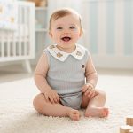 Body Romper c/ golinha em tricot Urso Azul - Mini & Co.