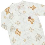 Macacão longo c/ zíper em algodão egípcio Urso Azul - Mini & Co.