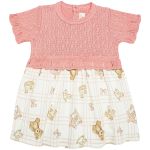 Body Vestido em algodão egípcio e tricot Ursa Rosa - Mini & Co.