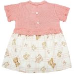 Body Vestido em algodão egípcio e tricot Ursa Rosa - Mini & Co.