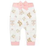 Body longo c/ Calça em algodão egípcio Ursa Rosa Laço - Mini & Co.