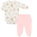 Body longo c/ Calça (Mijão) em algodão egípcio Ursa Rosa - Mini & Co.