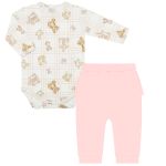 Body longo c/ Calça (Mijão) em algodão egípcio Ursa Rosa - Mini & Co.