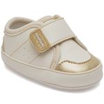 Tênis Mini Urban Couro Ecológico Off White e Dourado - Pimpolho