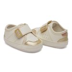 Tênis Mini Urban Couro Ecológico Off White e Dourado - Pimpolho