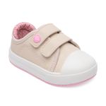 Tênis Star College Calce Fácil Off White e Rosa - Pimpolho