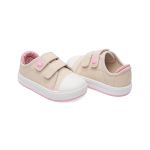 Tênis Star College Calce Fácil Off White e Rosa - Pimpolho