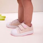 Tênis Star College Calce Fácil Off White e Rosa - Pimpolho