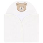 Toalha de banho c/ forro em fralda Urso Azul - Mini & Co.