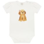 Body curto c/ Short em algodão egípcio Doodle Rosa - Mini & Co.