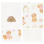 Kit com 2 toalhinhas de boca atoalhadas Doodle Rosa - Mini & Co.