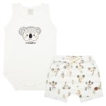 Body regata c/ Short em algodão egípcio Carrinhos - Mini & Co.