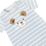 Macacão curto em suedine Urso Azul - Mini & Co.