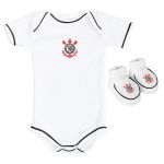 Body curto c/ Pantufa em malha Corinthians - Torcida Baby