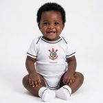 Body curto c/ Pantufa em malha Corinthians - Torcida Baby