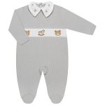 Macacão longo c/ golinha em tricot Urso Azul - Mini & Co.