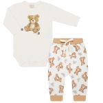 Body longo c/ Calça em algodão egípcio Urso Azul - Mini & Co.