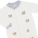 Macacão longo c/ pé reversível em algodão egípcio Urso Azul - Mini & Co.