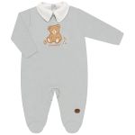 Macacão longo c/ golinha em plush Urso Azul - Mini & Co.