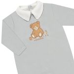 Macacão longo c/ golinha em plush Urso Azul - Mini & Co.