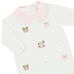 Macacão longo c/ golinha em plush Urso Rosa - Mini & Co.