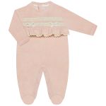 Macacão longo babadinhos em plush Ursa Rosa - Mini & Co.