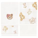 Kit com 2 toalhinhas de boca atoalhadas Ursa Rosa - Mini & Co.