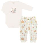 Body longo c/ Calça (Mijão) em algodão egípcio Gatinhas - Mini & Co.