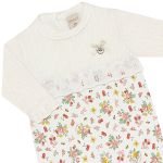 Macacão longo em algodão egípcio e tricot Gatinhas - Mini & Co.