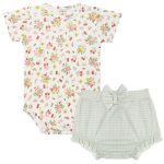 Body curto c/ Short em algodão egípcio Gatinhas - Mini & Co
